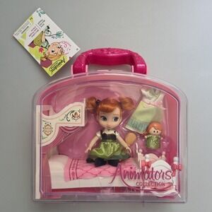 Disney Store Animators Anna Frozen‎ Mini Doll Playset NEW in carry case